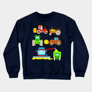 Combine Harvester Tractors Kids Crewneck Sweatshirt